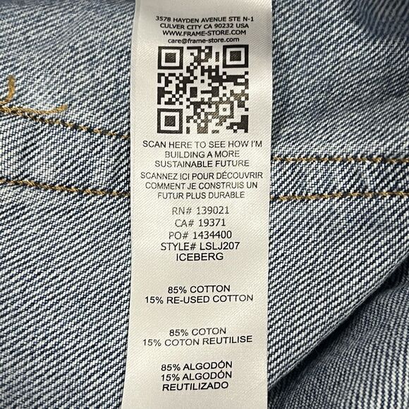 Frame Denim Jeans Blue Straight Medium Wash Distressed Le Slouch Sz 31 (38X29) - Picture 6 of 10